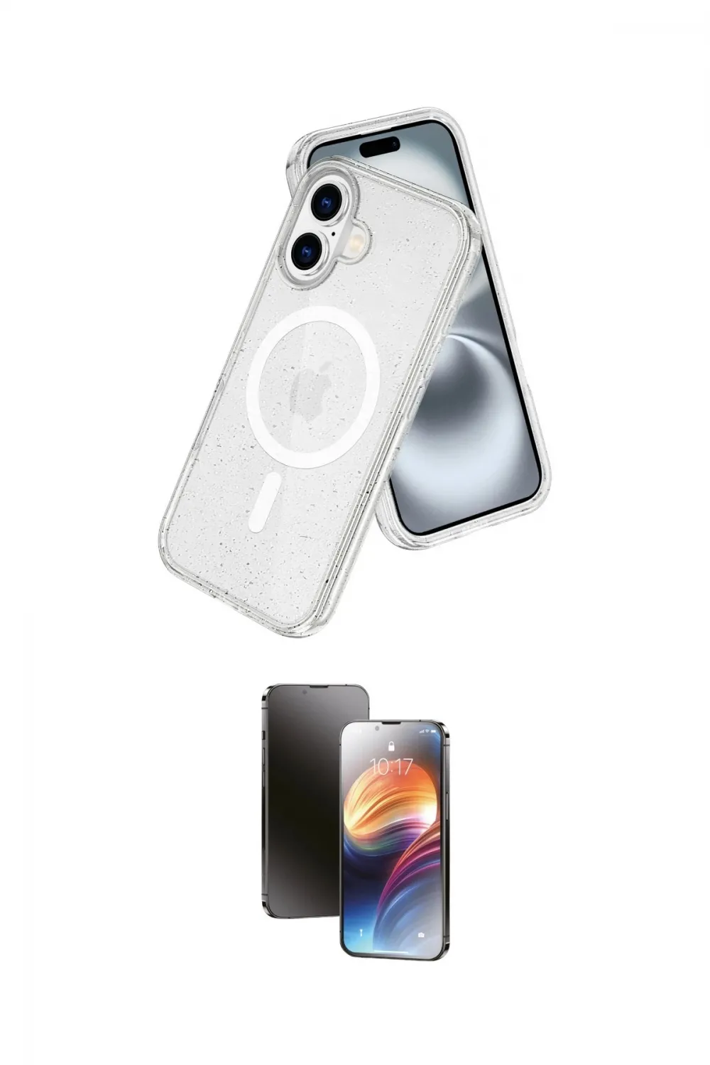 ieg™ iPhone 16 Kılıf Nova Asil Prime - Siyah 3D Antistatik Mat Seramik Nano Ekran Koruyucu