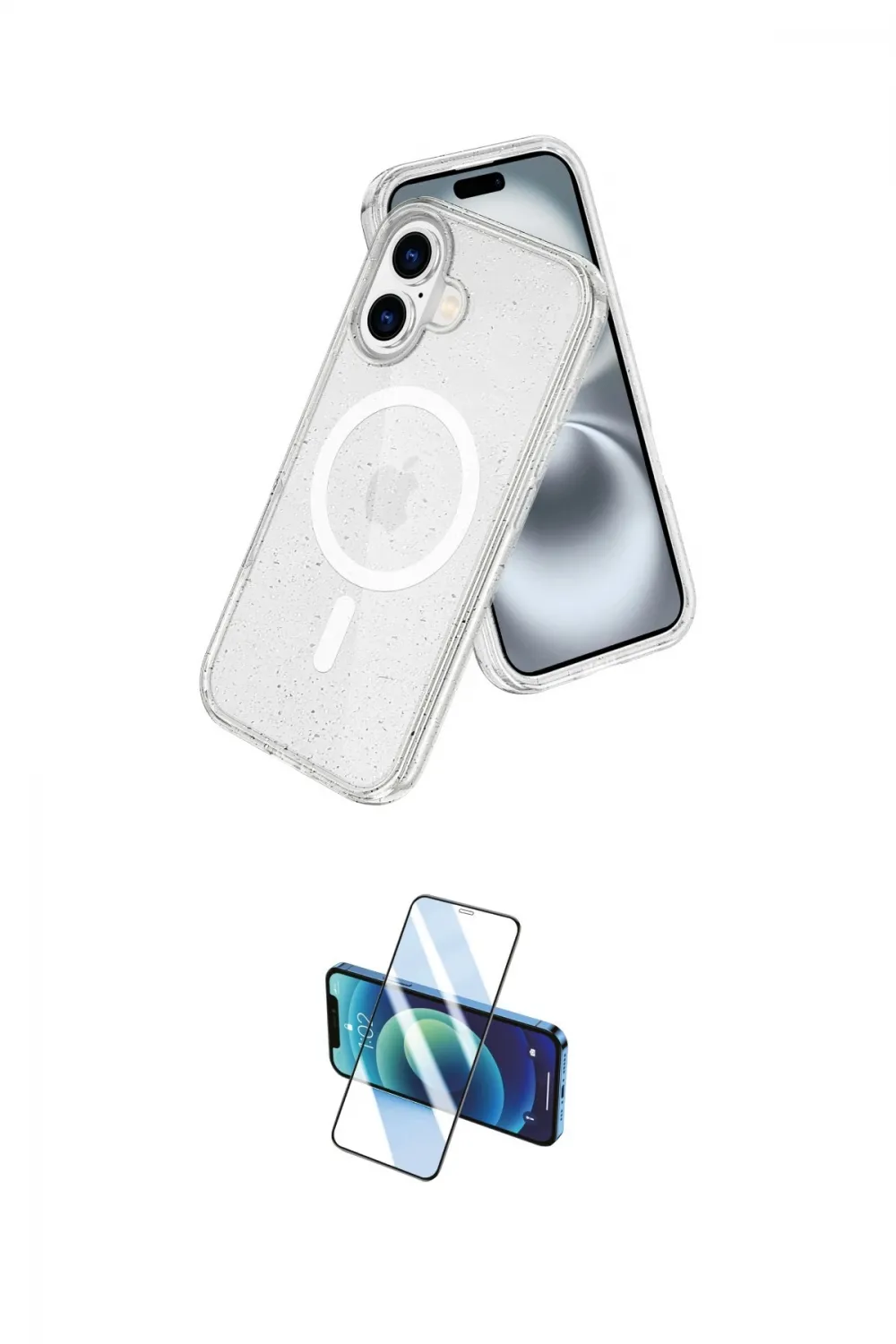 ieg™ iPhone 16 Kılıf Nova Asil Prime - Siyah 3D Antistatik Seramik Nano Ekran Koruyucu