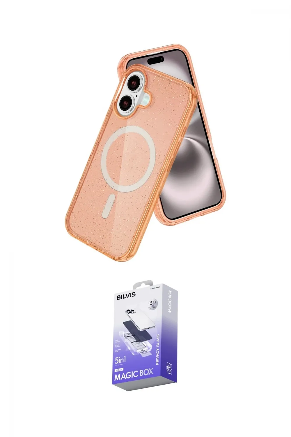 ieg™ iPhone 16 Kılıf Nova Asil Prime - Siyah Bilvis 5in1 5D Magic Hayalet Cam Ekran Koruyucu