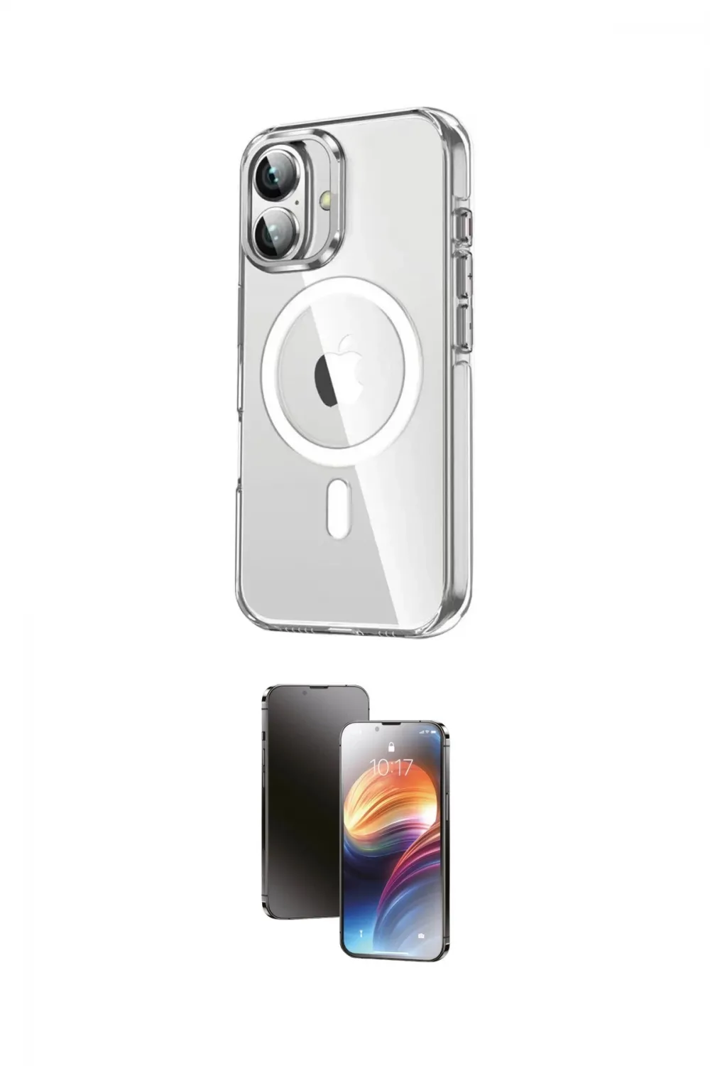 ieg™ iPhone 16 Kılıf Nova Doku - Siyah 3D Antistatik Mat Seramik Nano Ekran Koruyucu