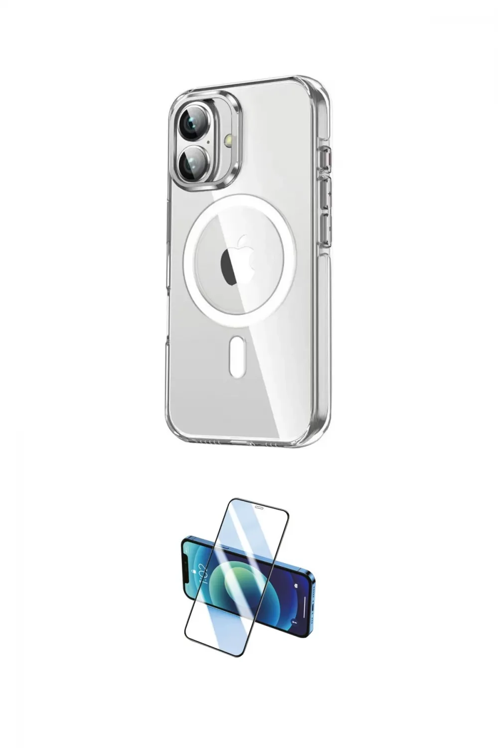 ieg™ iPhone 16 Kılıf Nova Doku - Siyah 3D Antistatik Seramik Nano Ekran Koruyucu