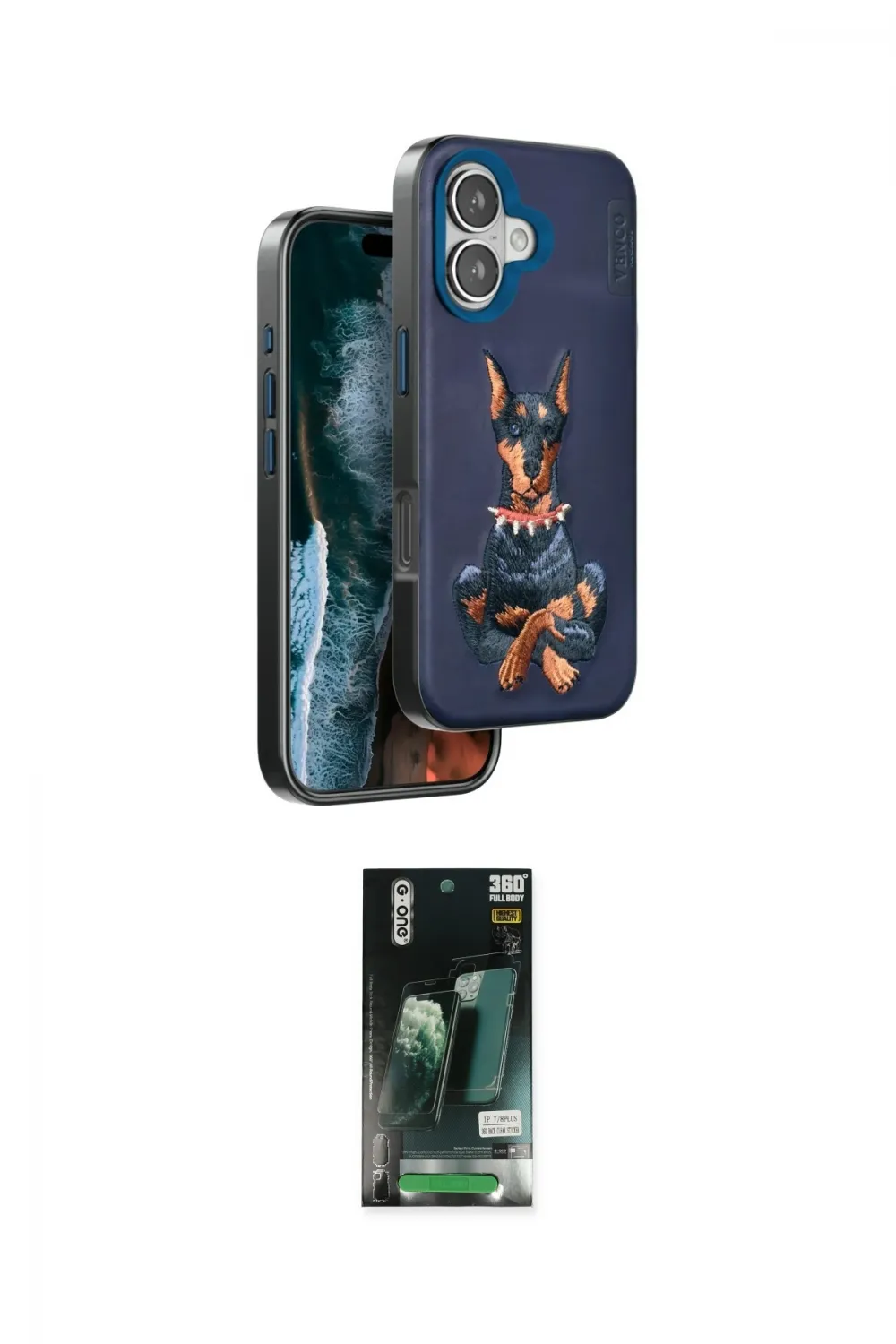 ieg™ iPhone 16 Kılıf Nova Form Koleksiyonu - Siyah 360 Mat Full Body Arka Koruyucu