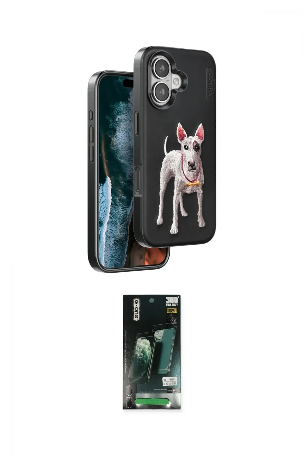 ieg™ iPhone 16 Kılıf Nova Form Koleksiyonu - Siyah 360 Mat Full Body Arka Koruyucu