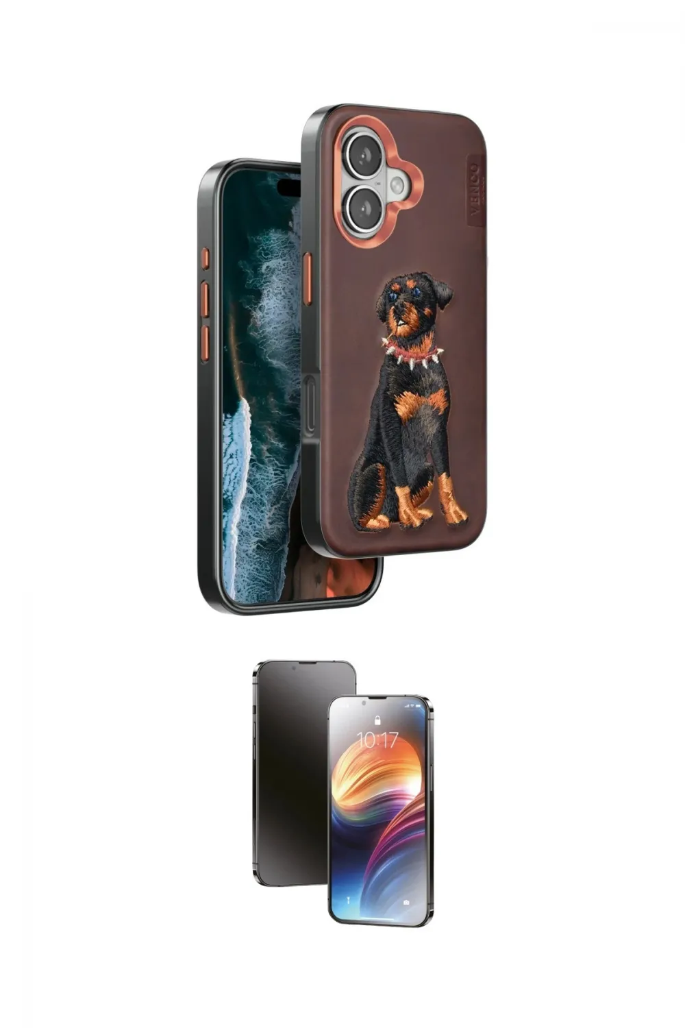 ieg™ iPhone 16 Kılıf Nova Form Koleksiyonu - Siyah 3D Antistatik Mat Seramik Nano Ekran Koruyucu