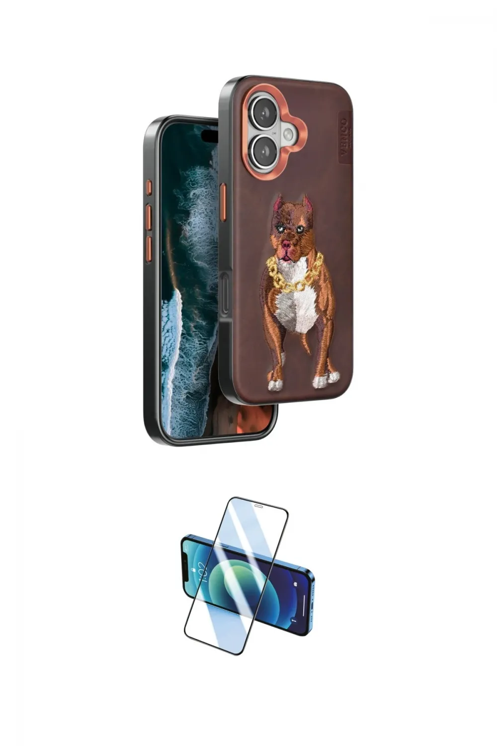 ieg™ iPhone 16 Kılıf Nova Form Koleksiyonu - Siyah 3D Antistatik Seramik Nano Ekran Koruyucu