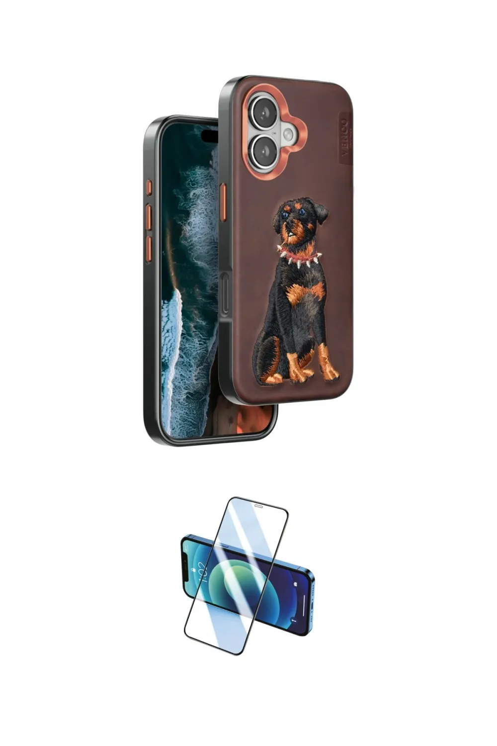ieg™ iPhone 16 Kılıf Nova Form Koleksiyonu - Siyah 3D Antistatik Seramik Nano Ekran Koruyucu
