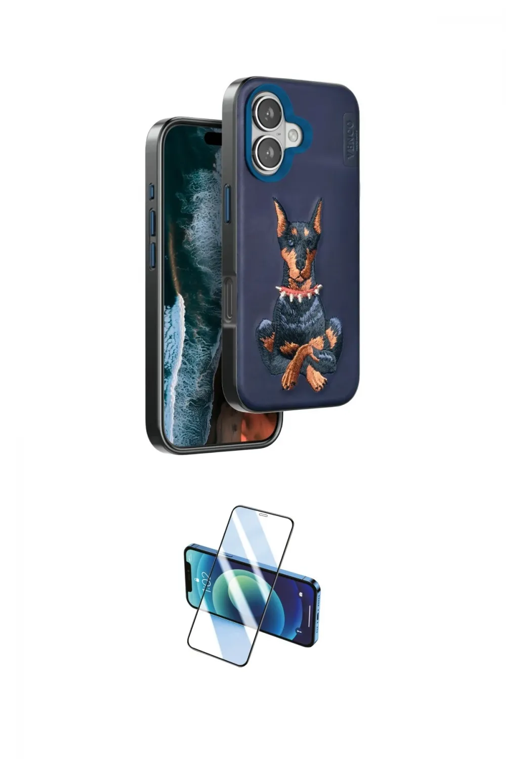 ieg™ iPhone 16 Kılıf Nova Form Koleksiyonu - Siyah 3D Antistatik Seramik Nano Ekran Koruyucu