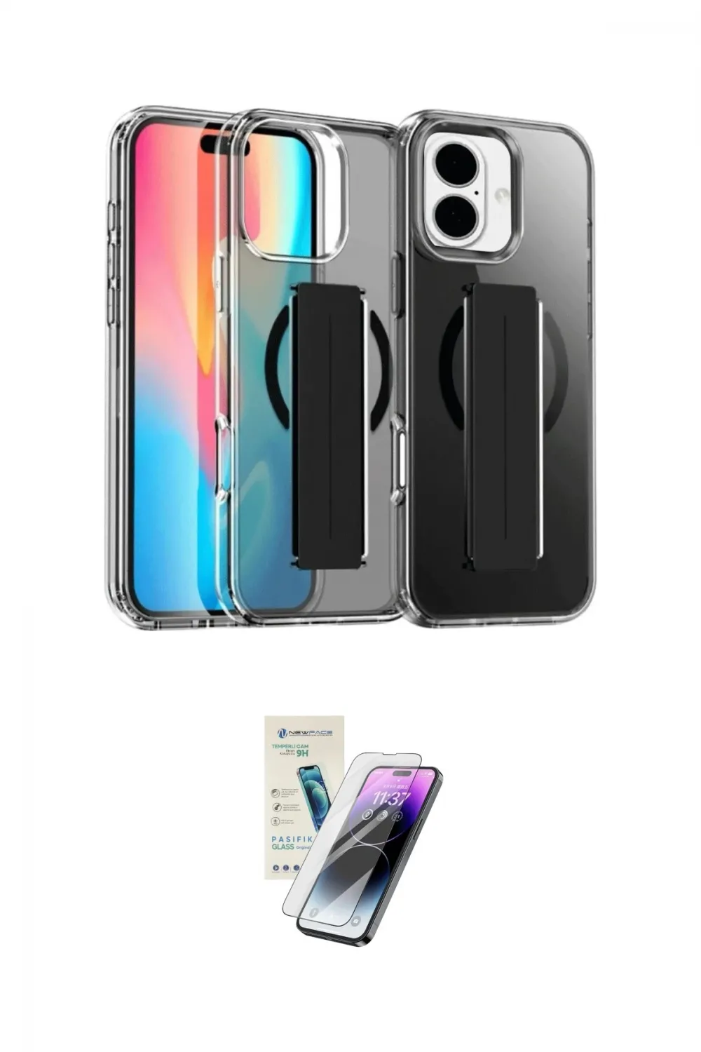 ieg™ iPhone 16 Kılıf Nova Işık Koleksiyonu - Şeffaf Pasifik Cam Ekran Koruyucu