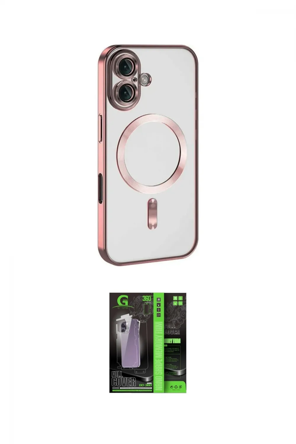 ieg™ iPhone 16 Kılıf Nova Işık Özel Seri - Şeffaf 360 Full Body Arka Koruyucu