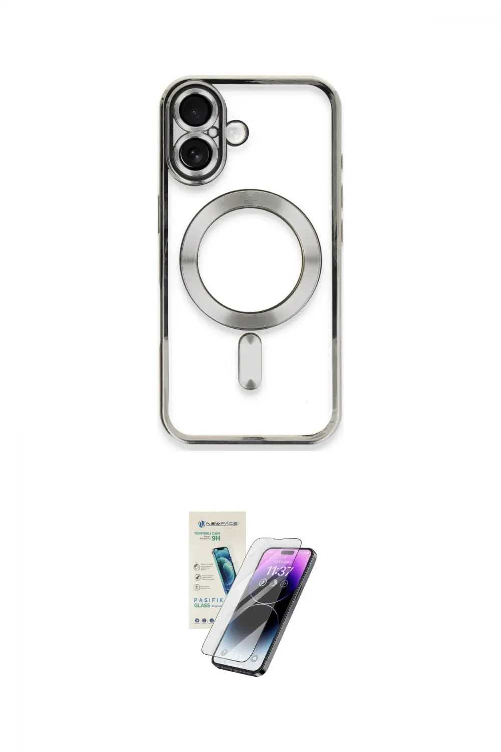 ieg™ iPhone 16 Kılıf Nova Işık Özel Seri - Şeffaf Pasifik Cam Ekran Koruyucu