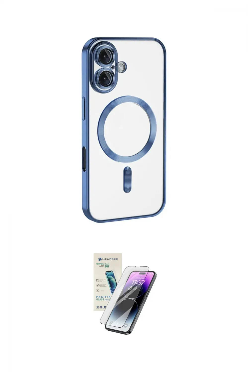 ieg™ iPhone 16 Kılıf Nova Işık Özel Seri - Şeffaf Pasifik Cam Ekran Koruyucu