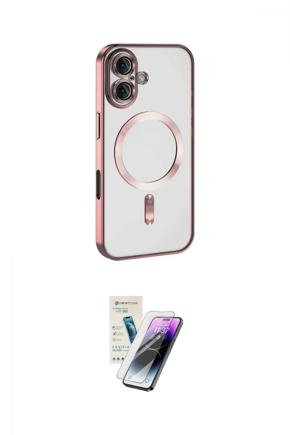 ieg™ iPhone 16 Kılıf Nova Işık Özel Seri - Şeffaf Pasifik Cam Ekran Koruyucu
