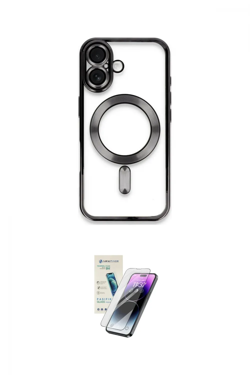 ieg™ iPhone 16 Kılıf Nova Işık Özel Seri - Şeffaf Pasifik Cam Ekran Koruyucu