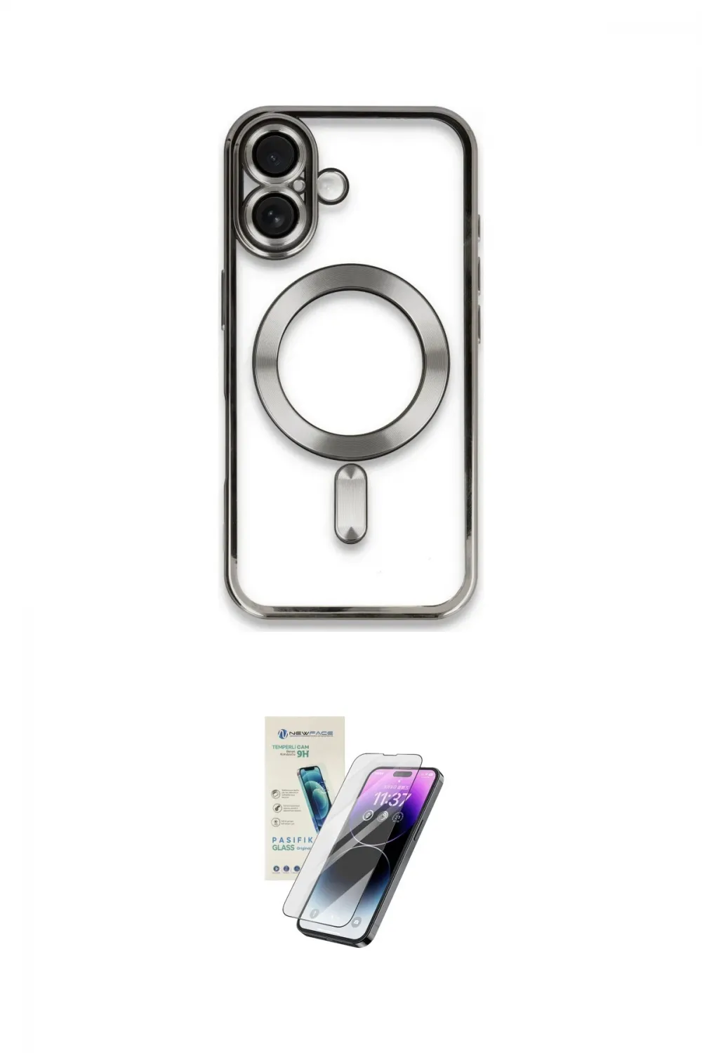 ieg™ iPhone 16 Kılıf Nova Işık Özel Seri - Şeffaf Pasifik Cam Ekran Koruyucu
