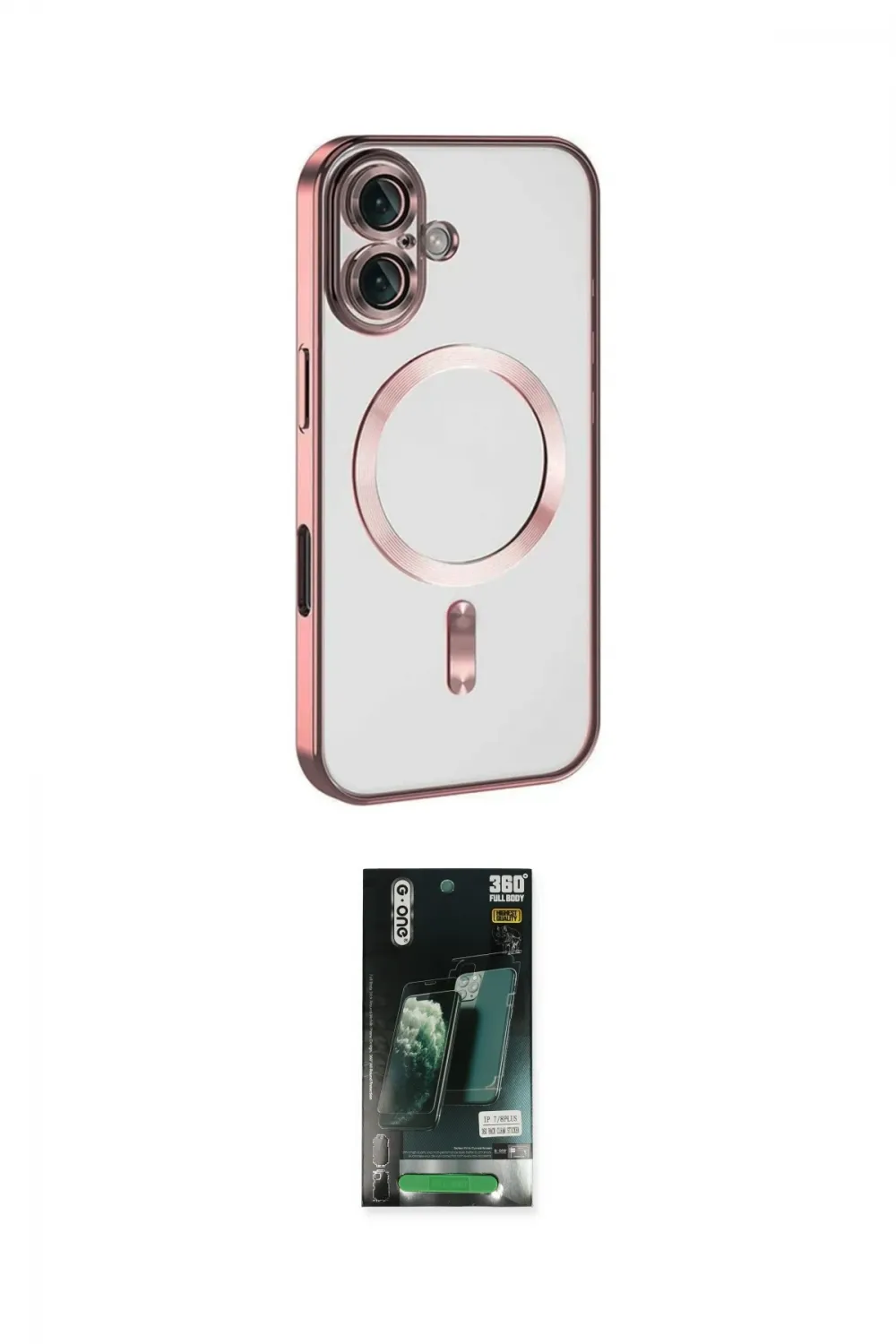 ieg™ iPhone 16 Kılıf Nova Işık Özel Seri - Siyah 360 Mat Full Body Arka Koruyucu