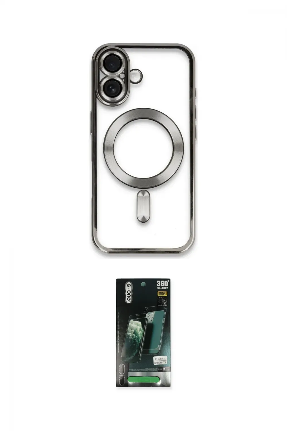 ieg™ iPhone 16 Kılıf Nova Işık Özel Seri - Siyah 360 Mat Full Body Arka Koruyucu