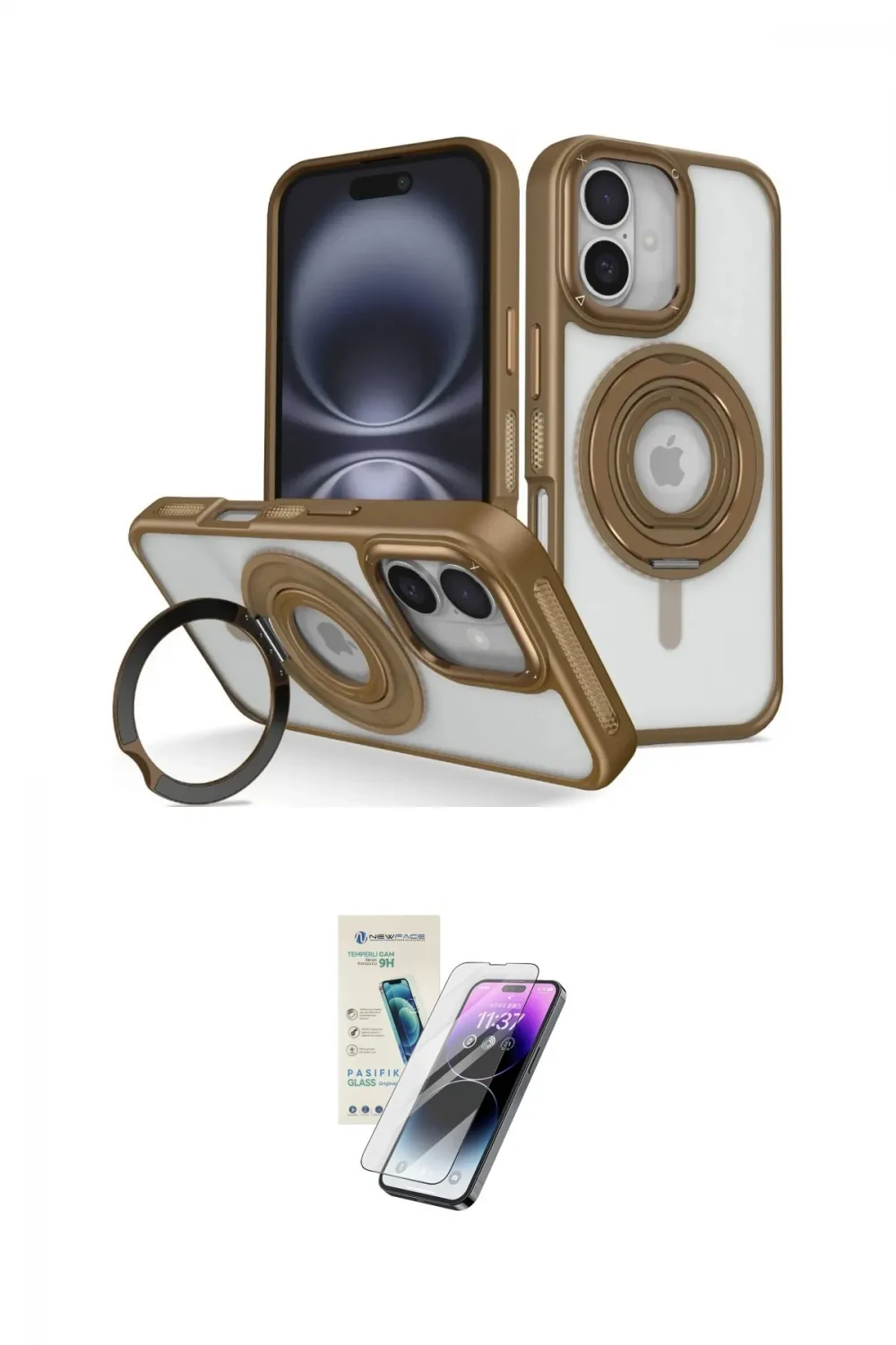 ieg™ iPhone 16 Kılıf Nova Minimal Serisi - Şeffaf Pasifik Cam Ekran Koruyucu