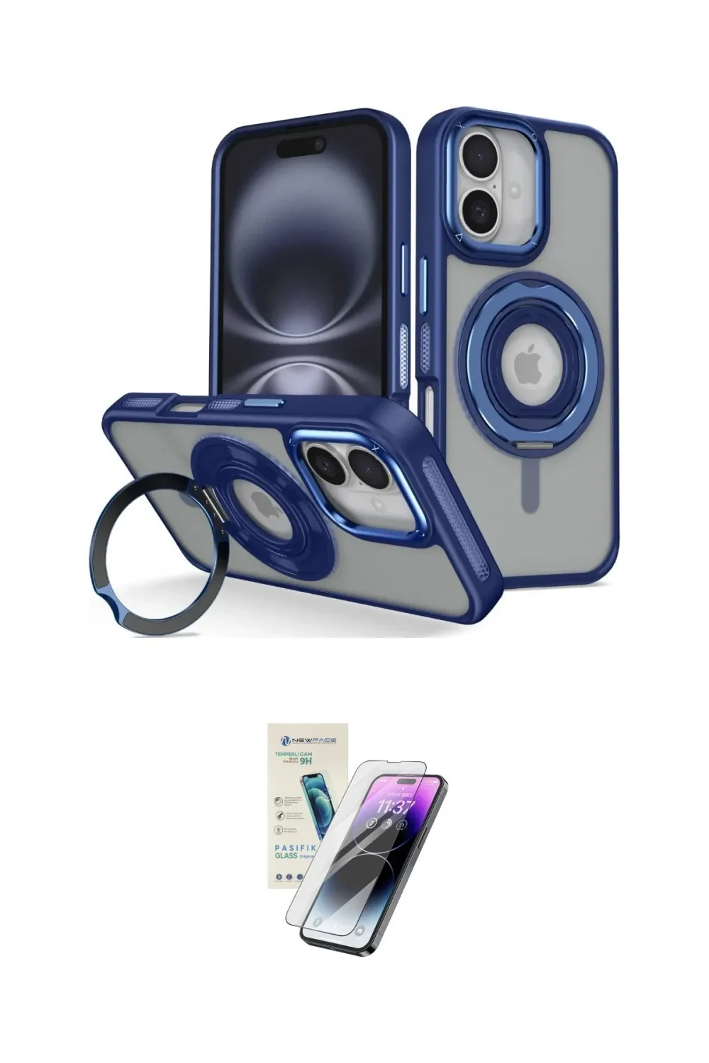 ieg™ iPhone 16 Kılıf Nova Minimal Serisi - Şeffaf Pasifik Cam Ekran Koruyucu