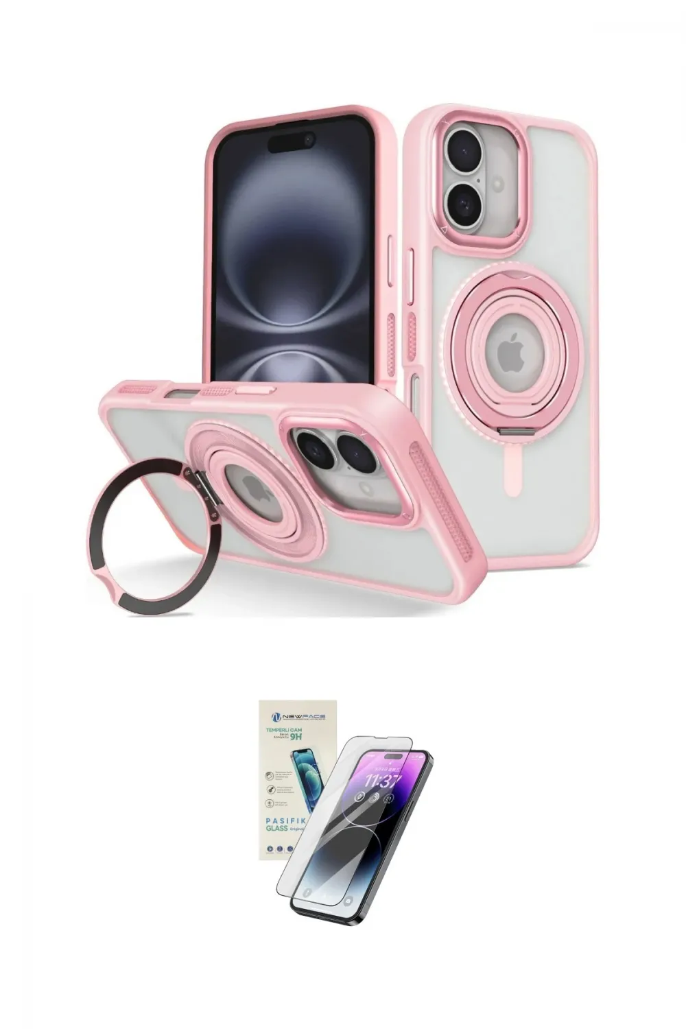 ieg™ iPhone 16 Kılıf Nova Minimal Serisi - Şeffaf Pasifik Cam Ekran Koruyucu