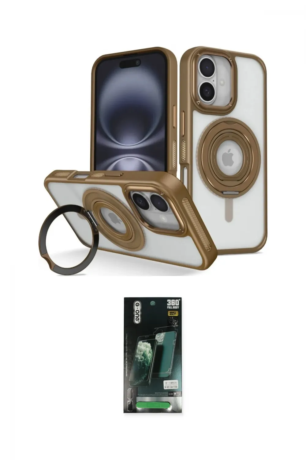 ieg™ iPhone 16 Kılıf Nova Minimal Serisi - Siyah 360 Mat Full Body Arka Koruyucu