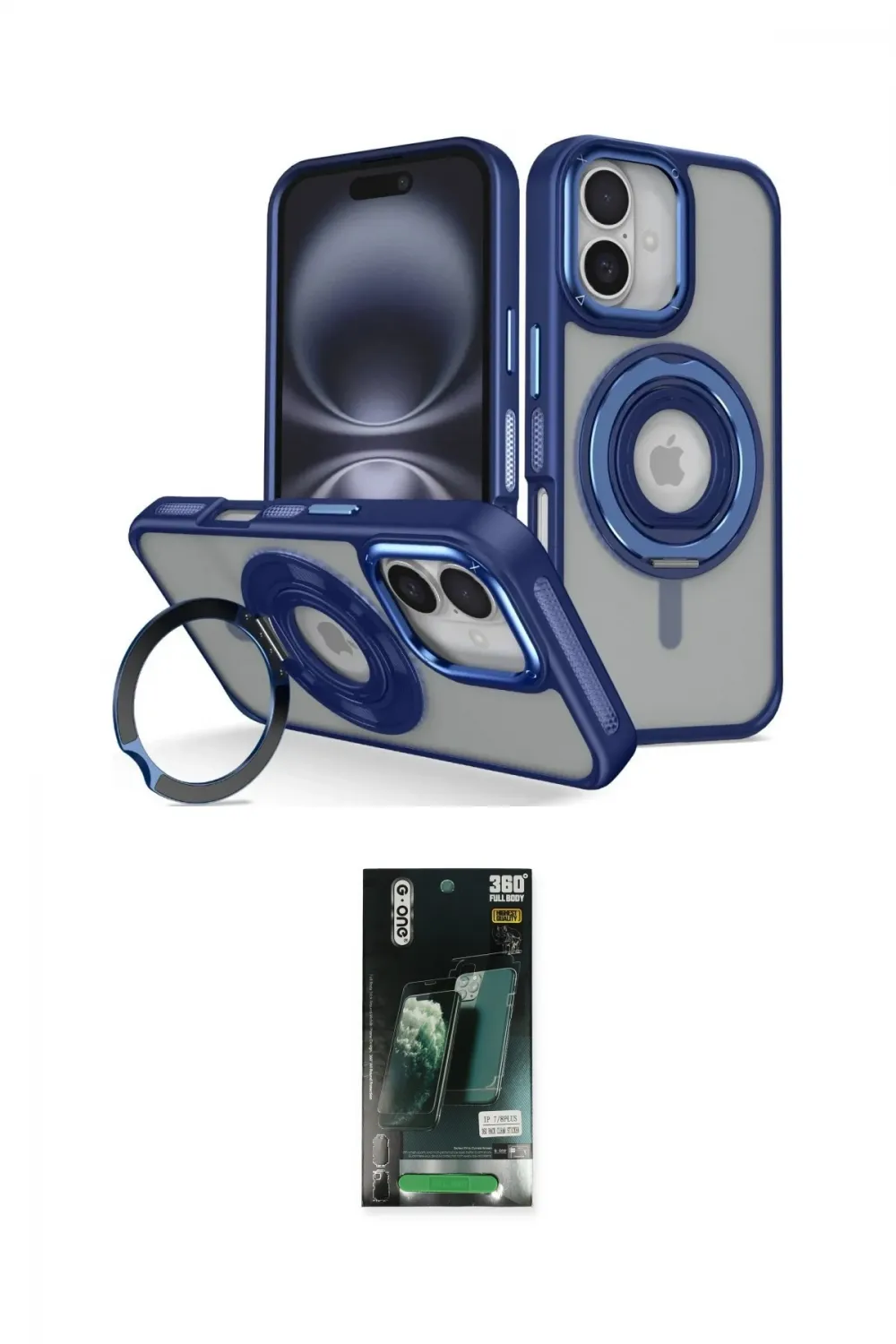ieg™ iPhone 16 Kılıf Nova Minimal Serisi - Siyah 360 Mat Full Body Arka Koruyucu