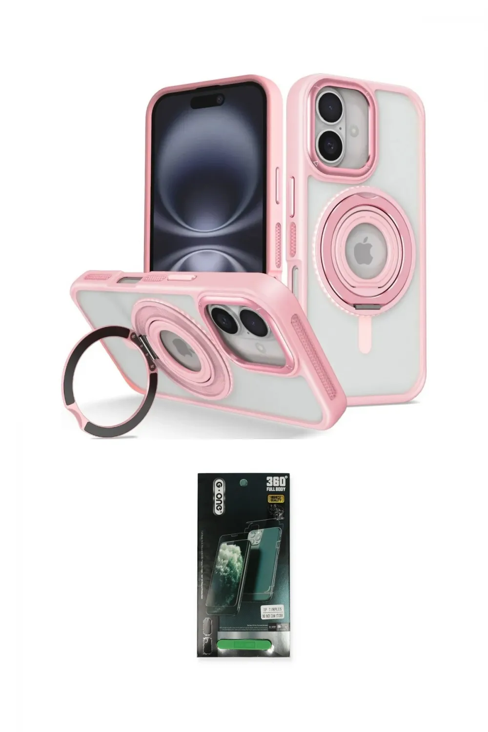 ieg™ iPhone 16 Kılıf Nova Minimal Serisi - Siyah 360 Mat Full Body Arka Koruyucu