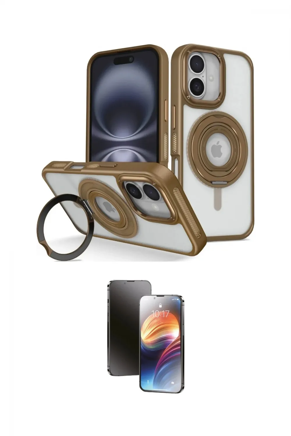 ieg™ iPhone 16 Kılıf Nova Minimal Serisi - Siyah 3D Antistatik Mat Seramik Nano Ekran Koruyucu