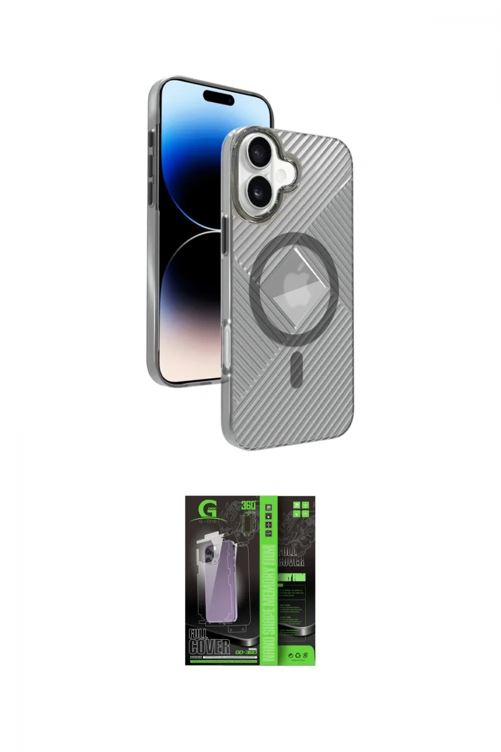 ieg™ iPhone 16 Kılıf Nova Modern Prime - Şeffaf 360 Full Body Arka Koruyucu