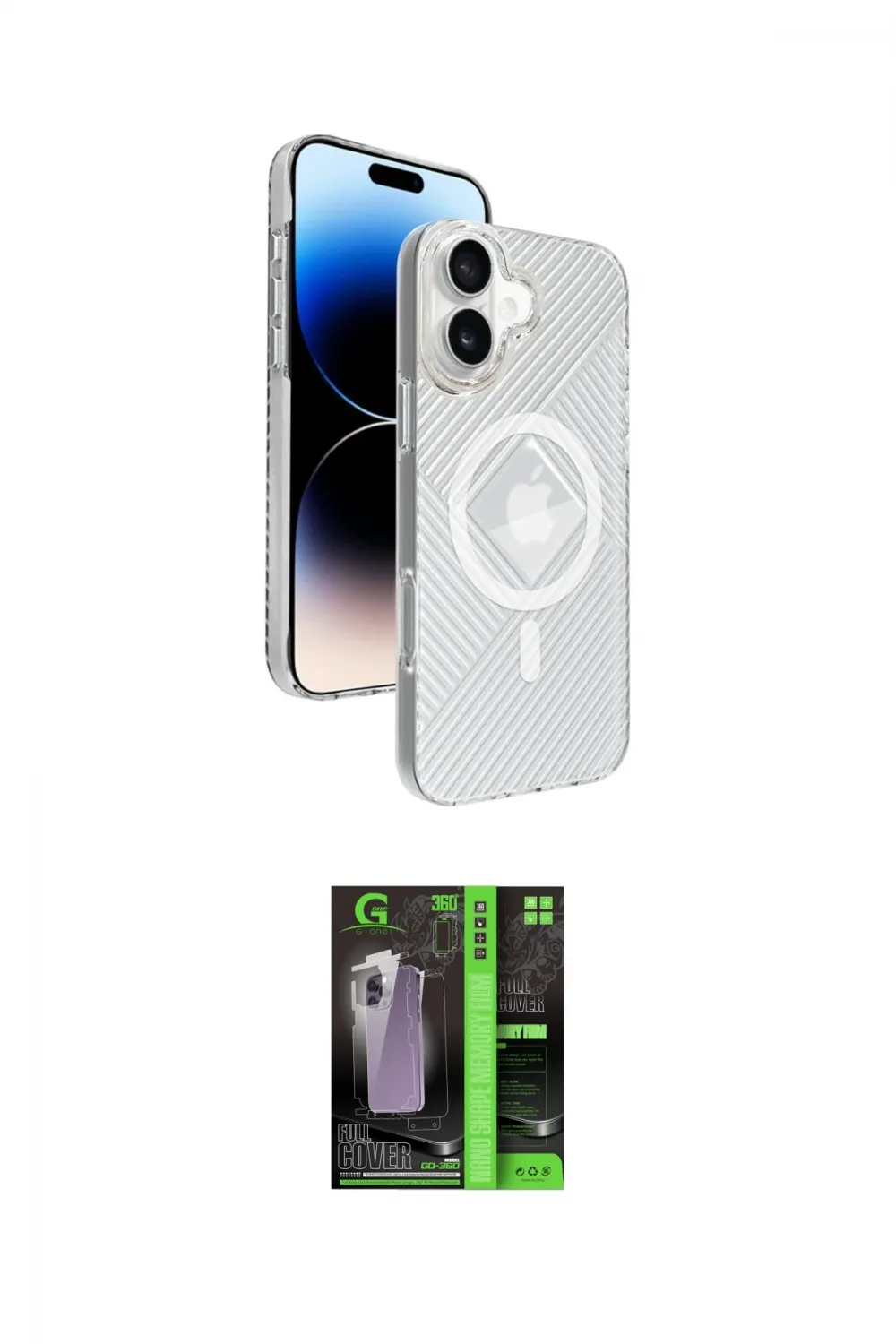 ieg™ iPhone 16 Kılıf Nova Modern Prime - Şeffaf 360 Full Body Arka Koruyucu