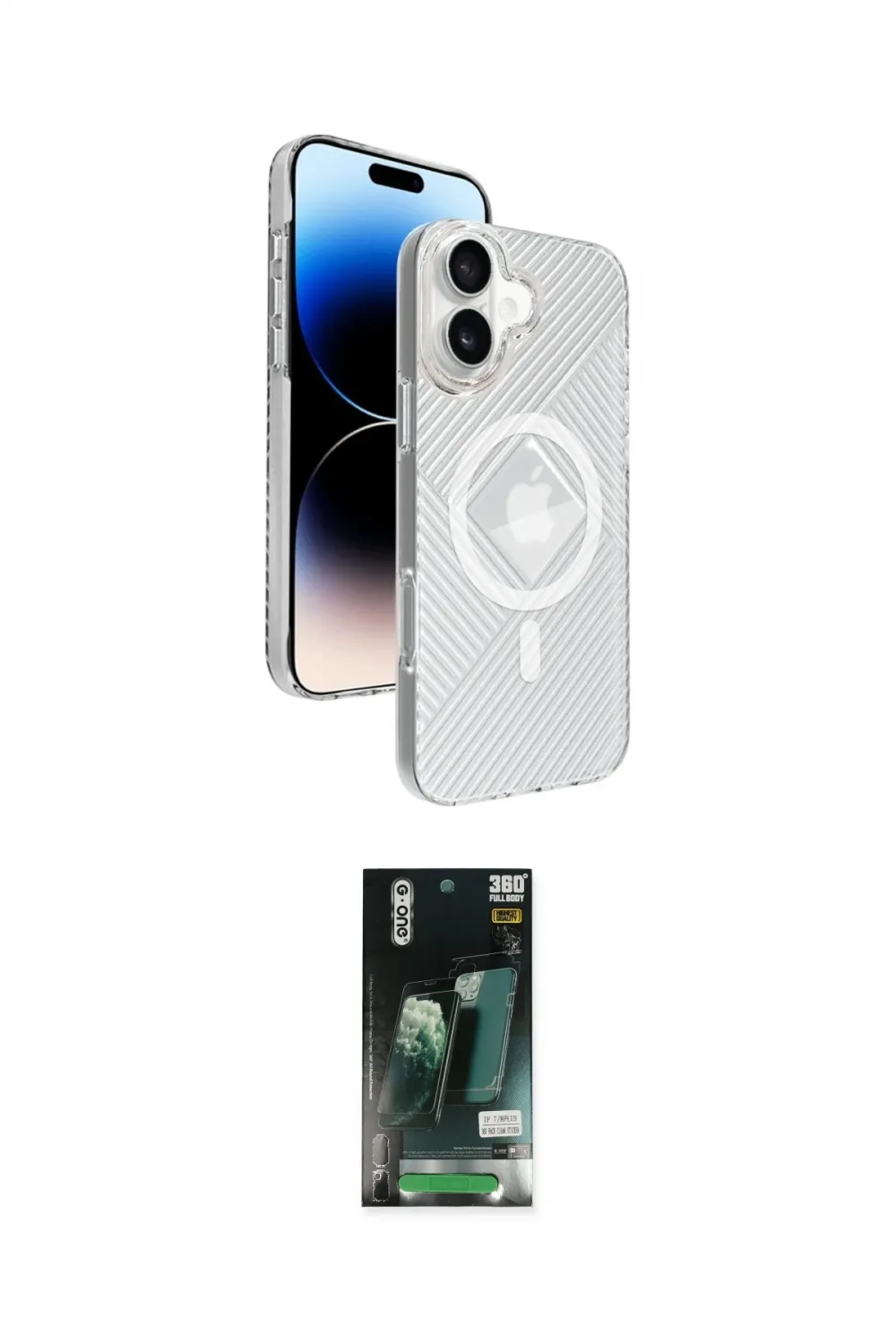 ieg™ iPhone 16 Kılıf Nova Modern Prime - Siyah 360 Mat Full Body Arka Koruyucu