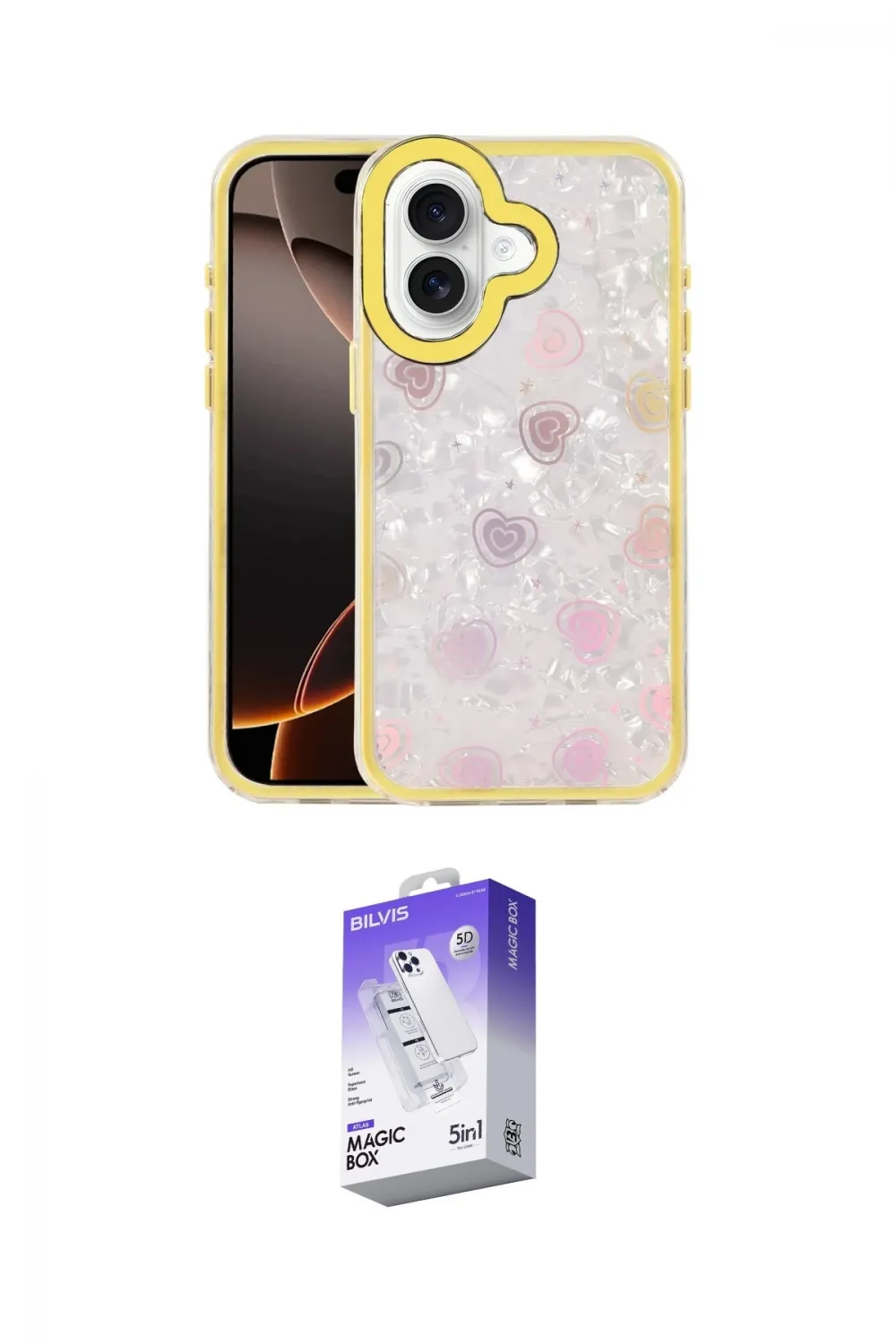 ieg™ iPhone 16 Kılıf Odak Prime - Siyah Bilvis 5in1 3D Magic Cam Ekran Koruyucu