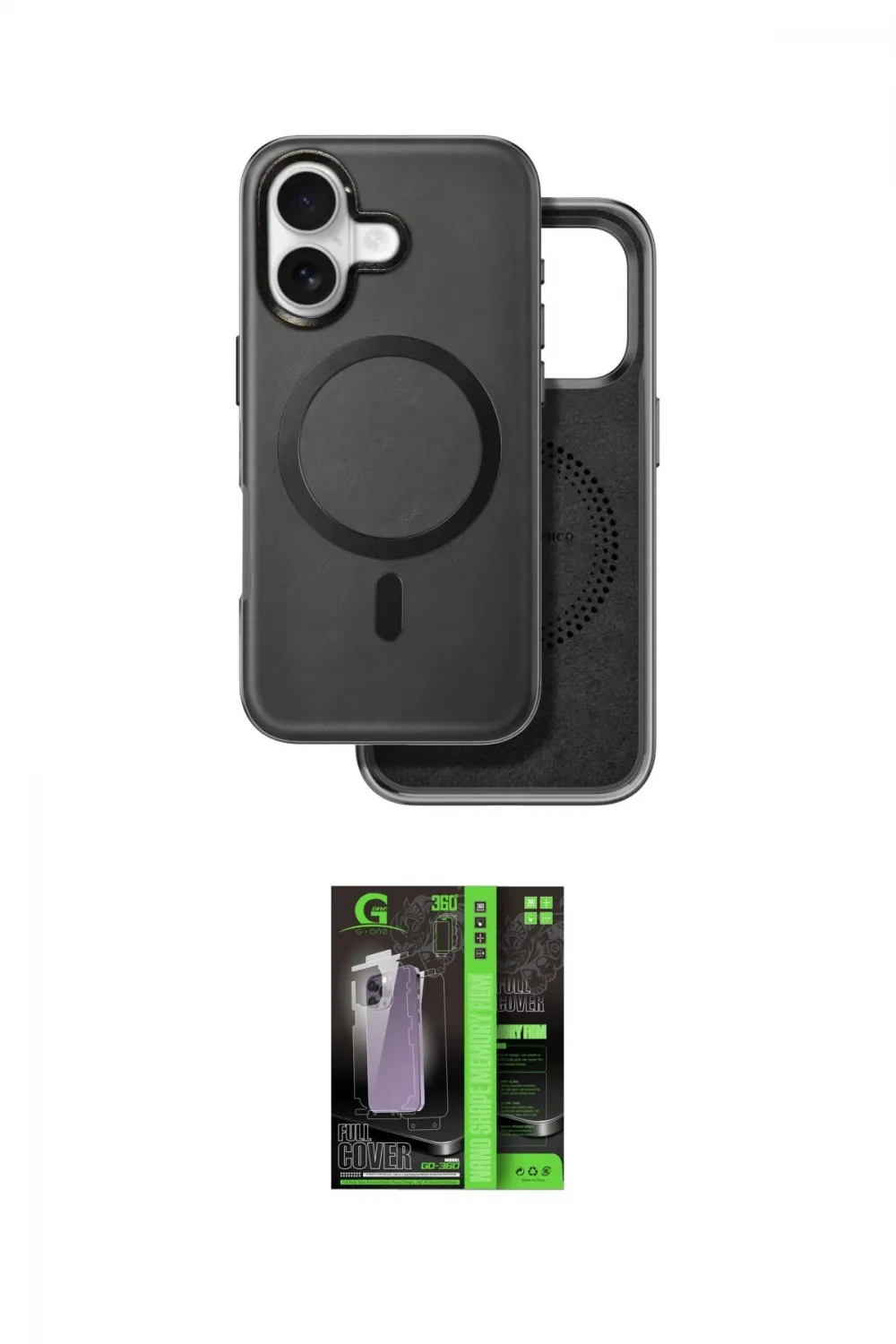 ieg™ iPhone 16 Kılıf Pusula Işık Koleksiyonu - Şeffaf 360 Full Body Arka Koruyucu