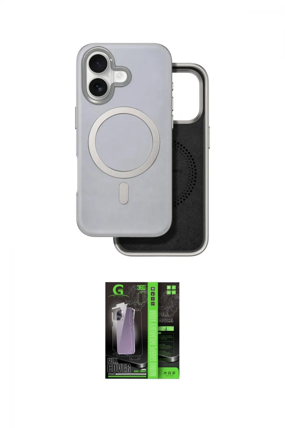 ieg™ iPhone 16 Kılıf Pusula Işık Koleksiyonu - Şeffaf 360 Full Body Arka Koruyucu