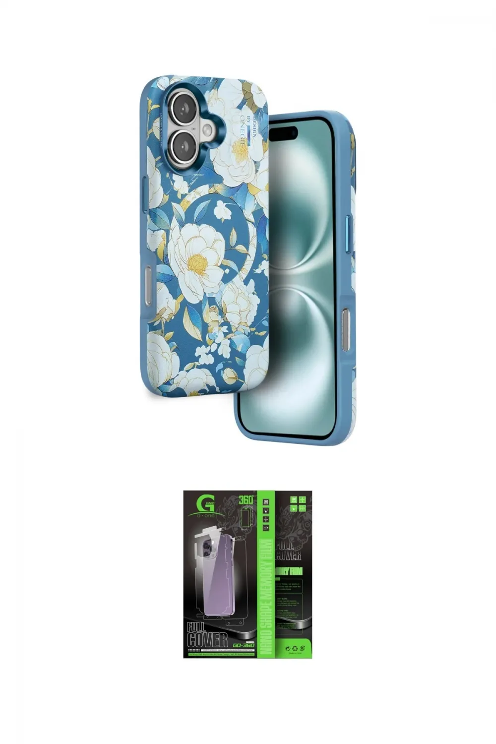 ieg™ iPhone 16 Kılıf Siluet Doku - Şeffaf 360 Full Body Arka Koruyucu