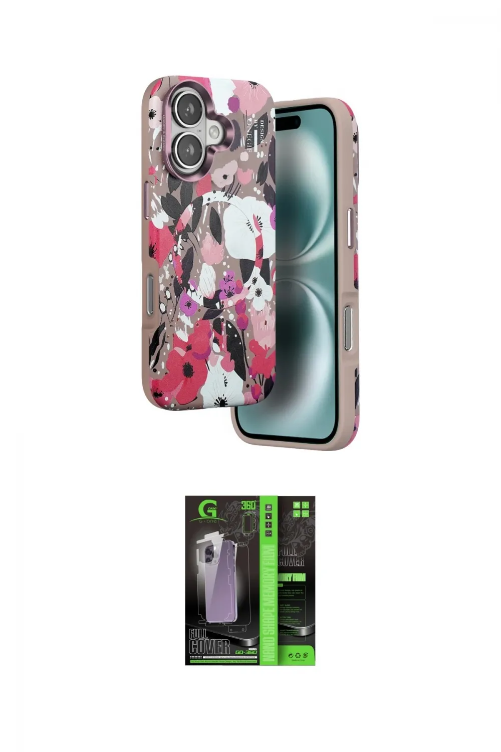 ieg™ iPhone 16 Kılıf Siluet Doku - Şeffaf 360 Full Body Arka Koruyucu