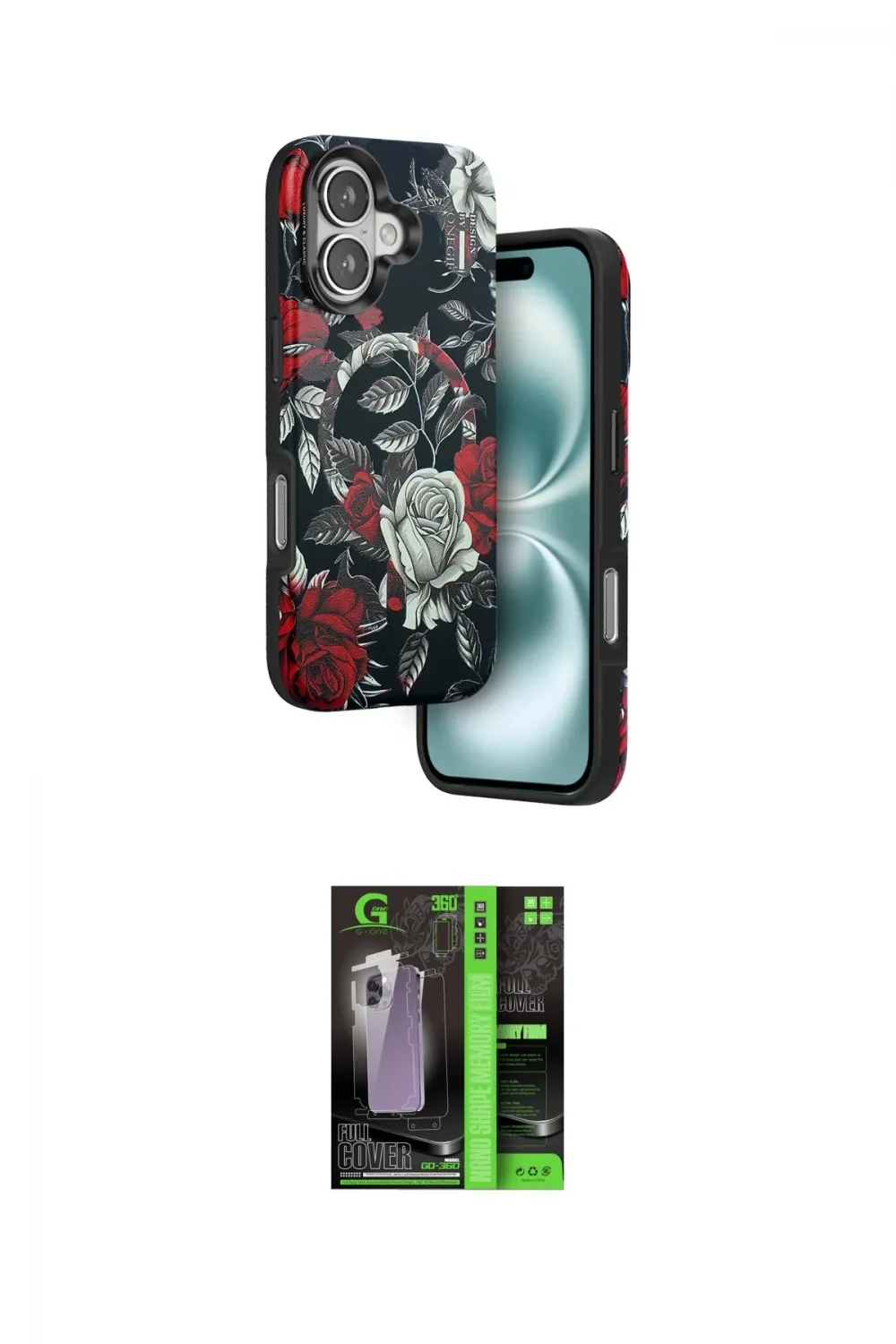 ieg™ iPhone 16 Kılıf Siluet Doku - Şeffaf 360 Full Body Arka Koruyucu