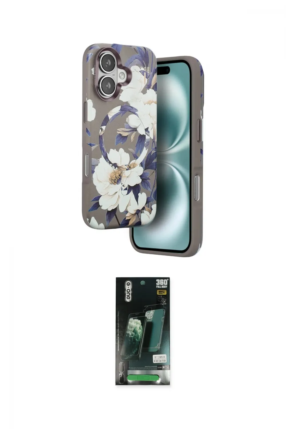 ieg™ iPhone 16 Kılıf Siluet Doku - Siyah 360 Mat Full Body Arka Koruyucu