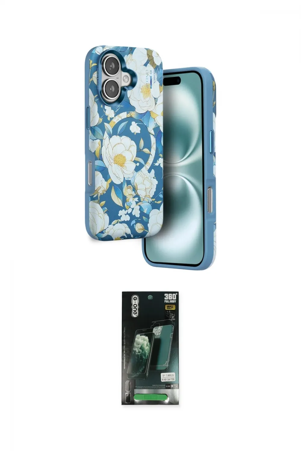 ieg™ iPhone 16 Kılıf Siluet Doku - Siyah 360 Mat Full Body Arka Koruyucu