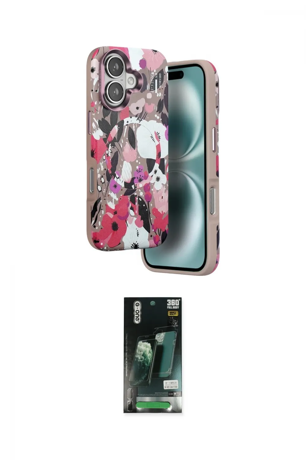 ieg™ iPhone 16 Kılıf Siluet Doku - Siyah 360 Mat Full Body Arka Koruyucu