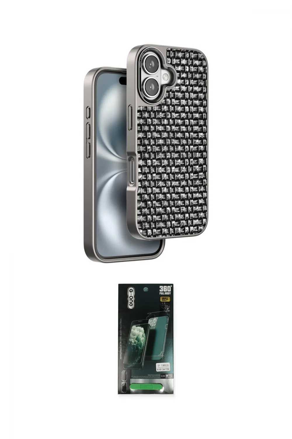 ieg™ iPhone 16 Kılıf Siluet Form Serisi - Siyah 360 Mat Full Body Arka Koruyucu