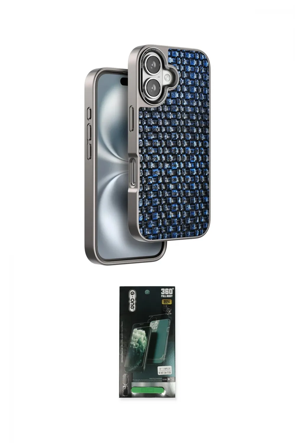 ieg™ iPhone 16 Kılıf Siluet Form Serisi - Siyah 360 Mat Full Body Arka Koruyucu