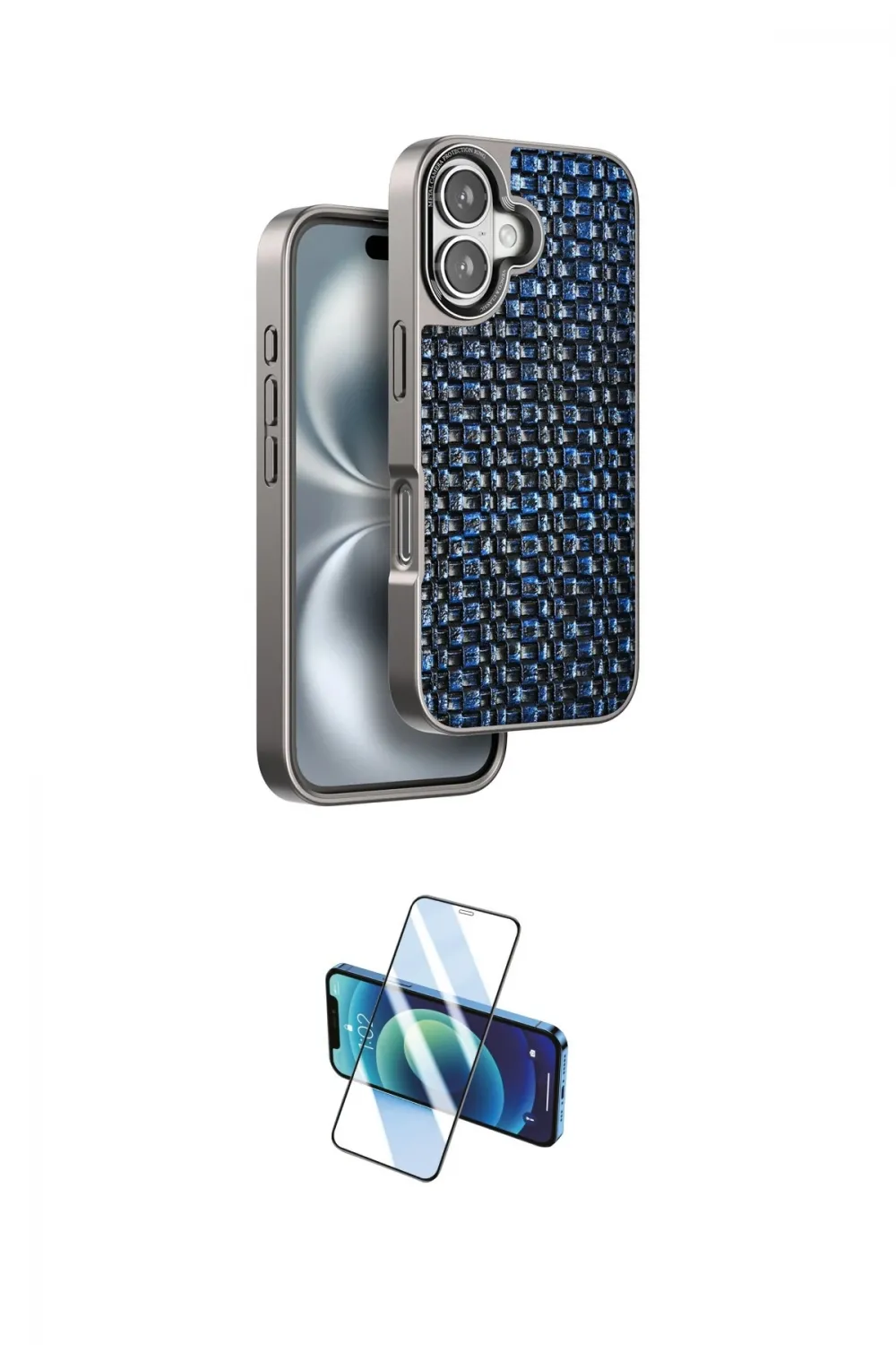 ieg™ iPhone 16 Kılıf Siluet Form Serisi - Siyah 3D Antistatik Seramik Nano Ekran Koruyucu