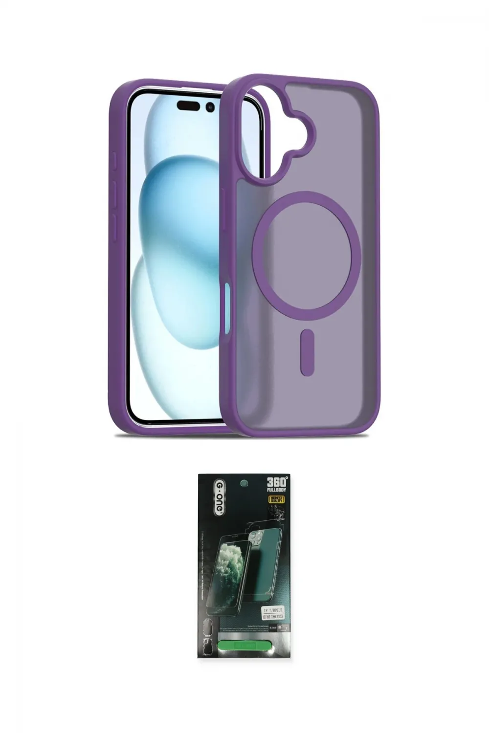 ieg™ iPhone 16 Kılıf Siluet Minimal Prime - Siyah 360 Mat Full Body Arka Koruyucu