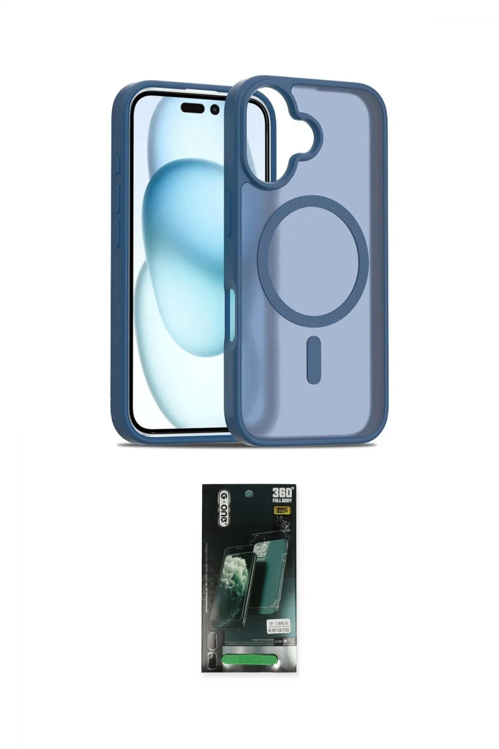 ieg™ iPhone 16 Kılıf Siluet Minimal Prime - Siyah 360 Mat Full Body Arka Koruyucu