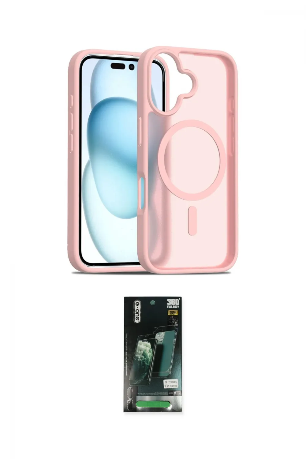ieg™ iPhone 16 Kılıf Siluet Minimal Prime - Siyah 360 Mat Full Body Arka Koruyucu