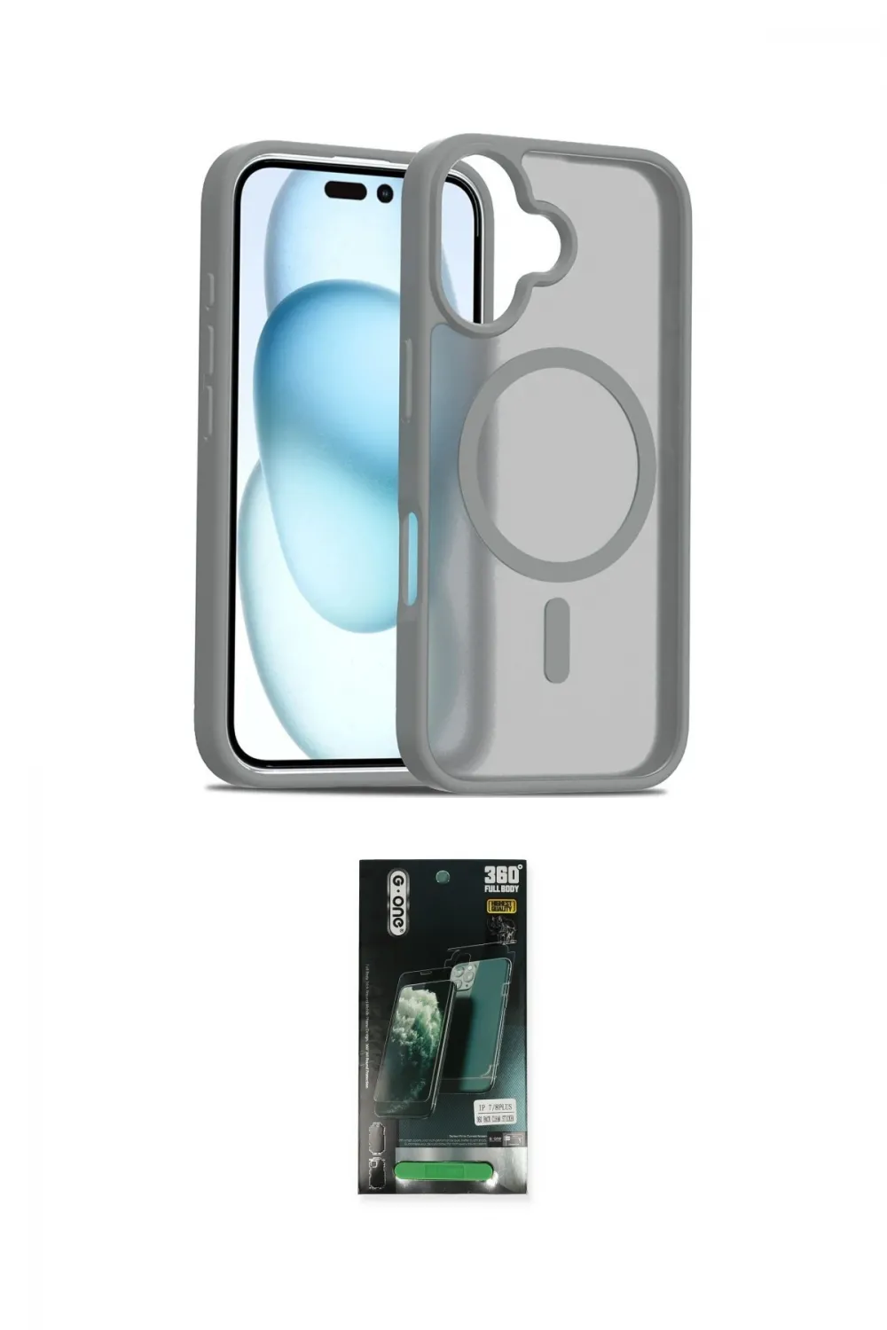ieg™ iPhone 16 Kılıf Siluet Minimal Prime - Siyah 360 Mat Full Body Arka Koruyucu