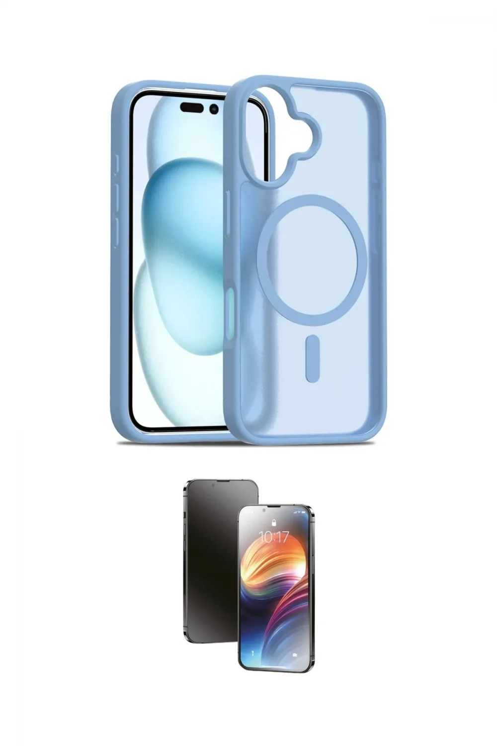ieg™ iPhone 16 Kılıf Siluet Minimal Prime - Siyah 3D Antistatik Mat Seramik Nano Ekran Koruyucu