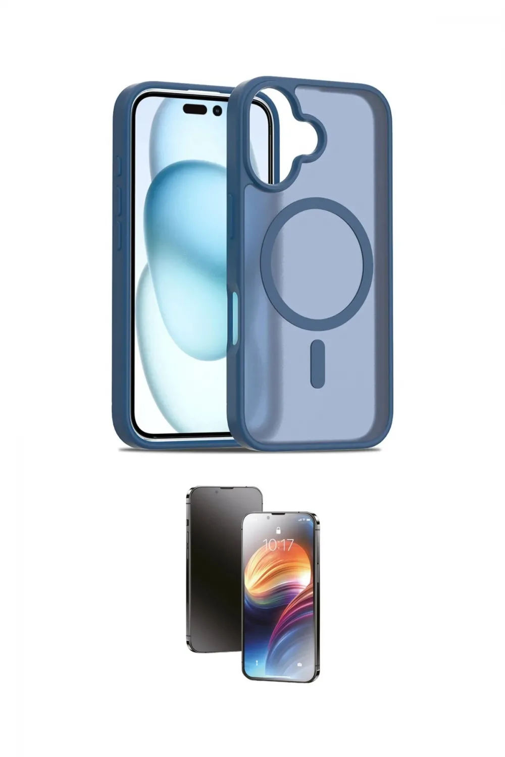 ieg™ iPhone 16 Kılıf Siluet Minimal Prime - Siyah 3D Antistatik Mat Seramik Nano Ekran Koruyucu