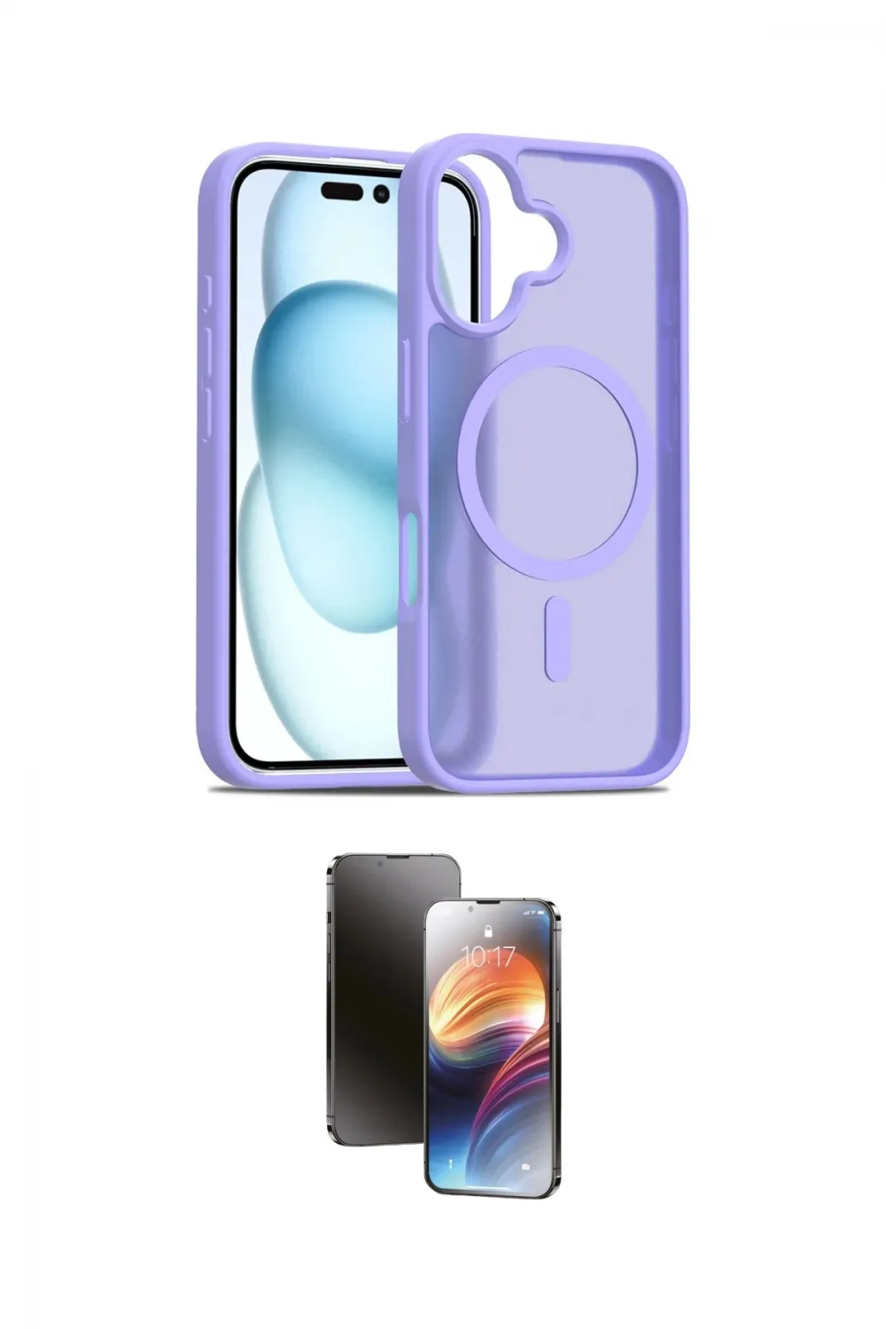 ieg™ iPhone 16 Kılıf Siluet Minimal Prime - Siyah 3D Antistatik Mat Seramik Nano Ekran Koruyucu