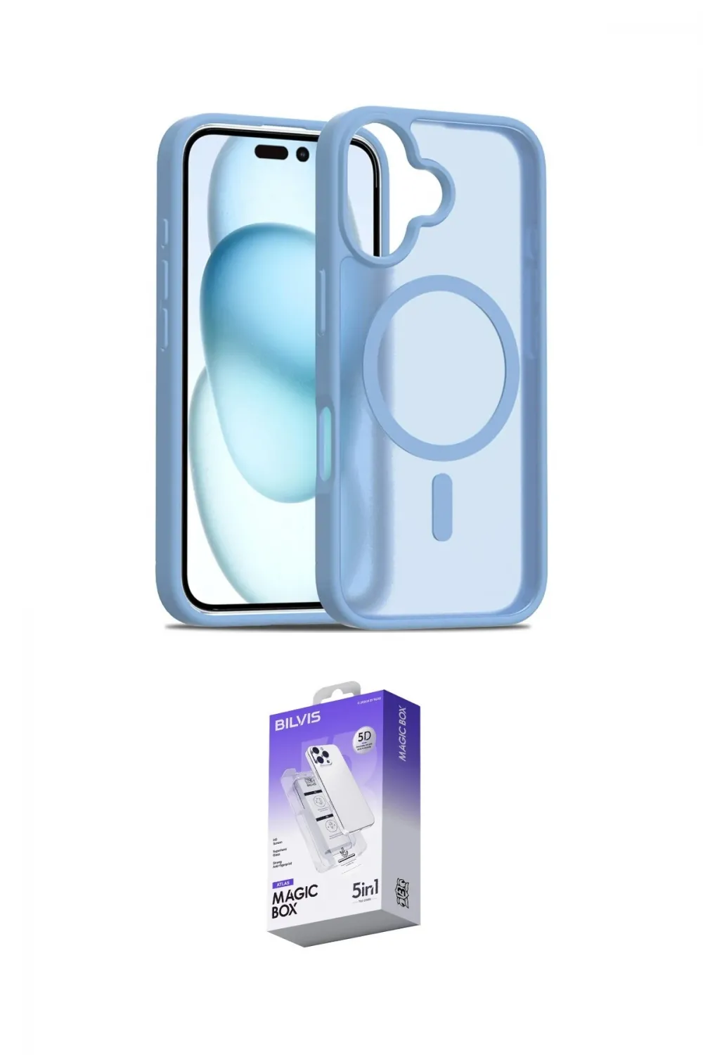 ieg™ iPhone 16 Kılıf Siluet Minimal Prime - Siyah Bilvis 5in1 3D Magic Cam Ekran Koruyucu